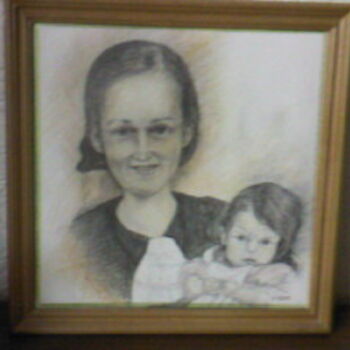 Картина под названием "Анна с ребенком" - Буш, Подлинное произведение искусства