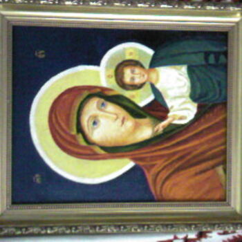 Картина под названием "икона Божей матери" - Буш, Подлинное произведение искусства