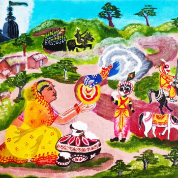 Pintura intitulada "Manika Gouduni" por Kishore Bishoi, Obras de arte originais, Acrílico