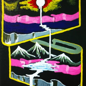 Malerei mit dem Titel "My Dreamscape3" von Kishore Bishoi, Original-Kunstwerk, Acryl