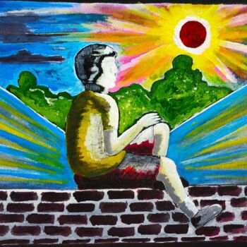 Malerei mit dem Titel "Positive Outlook2" von Kishore Bishoi, Original-Kunstwerk, Acryl