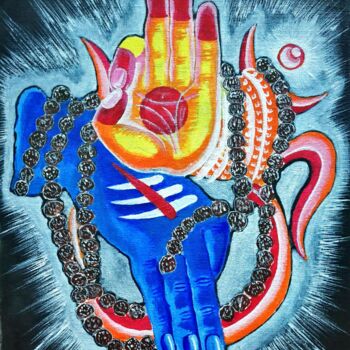 Painting titled "The Divine Union" by Kishore Bishoi, Original Artwork, Acrylic