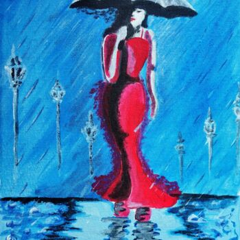 Malerei mit dem Titel "The First Rain" von Kishore Bishoi, Original-Kunstwerk, Acryl