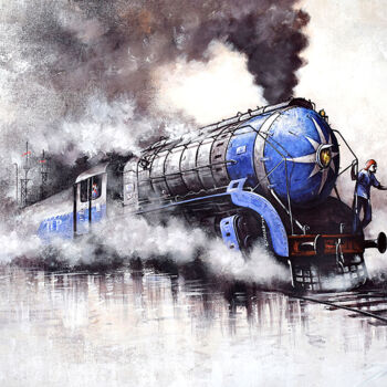 제목이 "Nostalgia of Steam…"인 미술작품 Kishore Pratim Biswas로, 원작, 아크릴