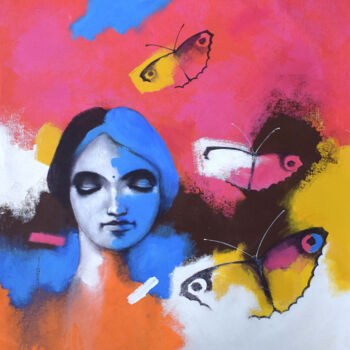 Malerei mit dem Titel "Freedom of Beauty_22" von Kishore Pratim Biswas, Original-Kunstwerk, Acryl