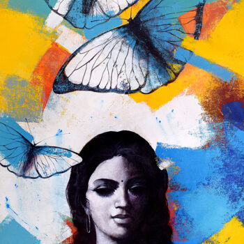 Painting titled "Freedom of Beauty_11" by Kishore Pratim Biswas, Original Artwork, Acrylic