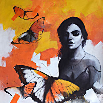 Painting titled "Freedom of Beauty_16" by Kishore Pratim Biswas, Original Artwork, Acrylic