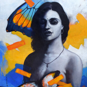 Malerei mit dem Titel "Freedom of Beauty_19" von Kishore Pratim Biswas, Original-Kunstwerk, Acryl