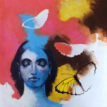 Malerei mit dem Titel "Freedom of Beauty_20" von Kishore Pratim Biswas, Original-Kunstwerk, Acryl