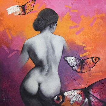 Malerei mit dem Titel "Freedom of Beauty_32" von Kishore Pratim Biswas, Original-Kunstwerk, Acryl