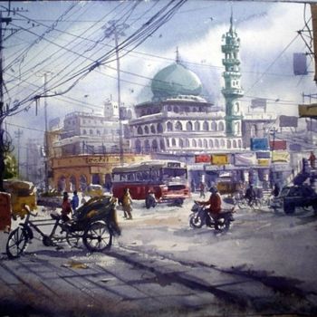 Peinture intitulée "Hyderabad03" par Kishore Singh, Œuvre d'art originale