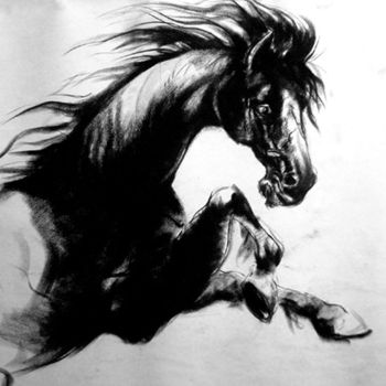 Painting titled "Horse02" by Kishore Singh, Original Artwork