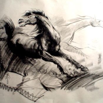 绘画 标题为“Horse12” 由Kishore Singh, 原创艺术品
