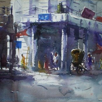 Pittura intitolato "Calcatta,City of jo…" da Kishore Singh, Opera d'arte originale