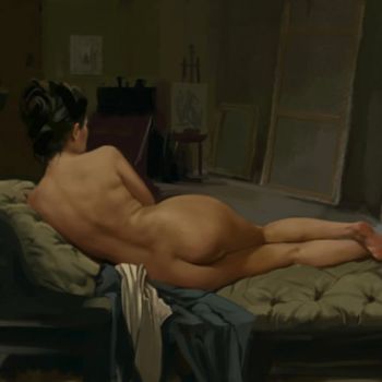 제목이 "nude_back."인 디지털 아트 Kishore Singh로, 원작