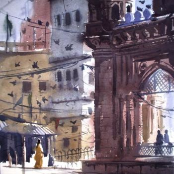 Pintura titulada "Hyderabad12" por Kishore Singh, Obra de arte original