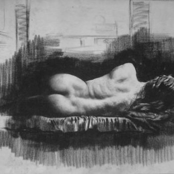 Schilderij getiteld "Nude_Pose01" door Kishore Singh, Origineel Kunstwerk