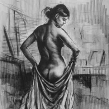 绘画 标题为“Nude_Pose03” 由Kishore Singh, 原创艺术品