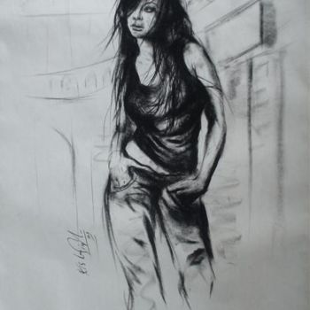 绘画 标题为“Pose09” 由Kishore Singh, 原创艺术品