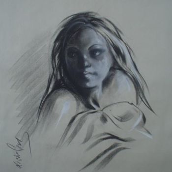 Ζωγραφική με τίτλο "live sketch11" από Kishore Singh, Αυθεντικά έργα τέχνης, Λάδι