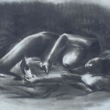Pittura intitolato "Nude_Pose20.JPG" da Kishore Singh, Opera d'arte originale, Olio