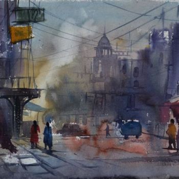 Painting titled "Kolkatta01" by Kishore Singh, Original Artwork, Oil