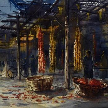 Ζωγραφική με τίτλο "Hyderabad_gudimalka…" από Kishore Singh, Αυθεντικά έργα τέχνης, Λάδι
