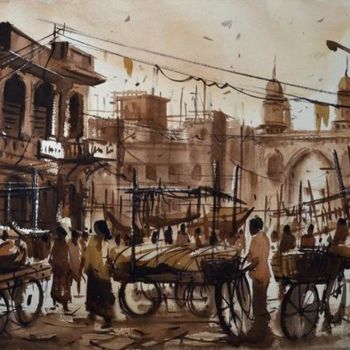 Painting titled "Hyderabad25" by Kishore Singh, Original Artwork, Oil