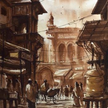 Painting titled "Hyderabad24" by Kishore Singh, Original Artwork, Oil