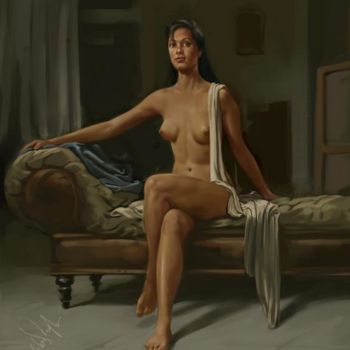 Digital Arts titled "Nude_Front" by Kishore Singh, Original Artwork, Other