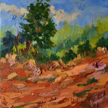 Pintura intitulada "landscape03" por Kishore Singh, Obras de arte originais, Óleo