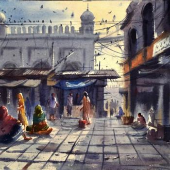 「Hyderabad_20」というタイトルの絵画 Kishore Singhによって, オリジナルのアートワーク, オイル