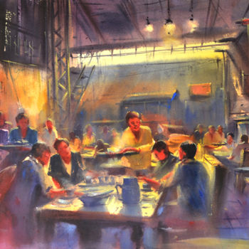 Painting titled "irani-chai-and-time…" by Kishore Singh, Original Artwork, Watercolor