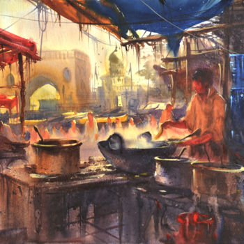 Painting titled "local-flavours.jpg" by Kishore Singh, Original Artwork, Watercolor