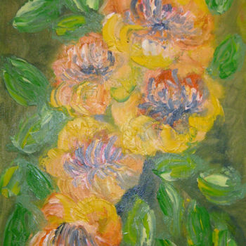 Pintura titulada "Желтые розы" por Natalia Kislitsa, Obra de arte original, Oleo