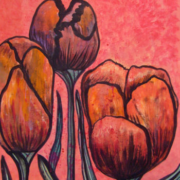 "Red tulips" başlıklı Tablo Natalia Кislitsa tarafından, Orijinal sanat, Akrilik