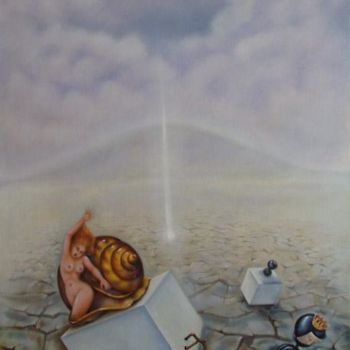Painting titled "Snail" by Svetlana Kislyachenko, Original Artwork, Oil