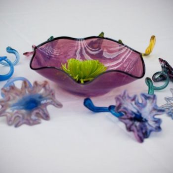 Sculpture titled "Blown glass bowls w…" by Kitty Mathieson, Original Artwork