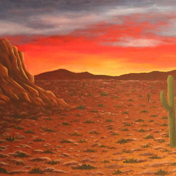 Peinture intitulée "Arizona Sunset | Or…" par Kj Burk, Œuvre d'art originale, Acrylique