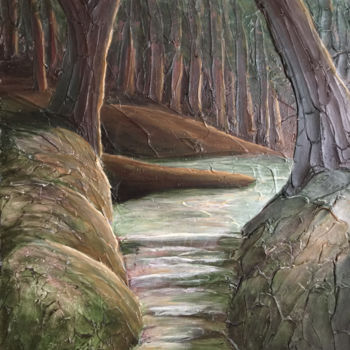 Peinture intitulée "Into The Woods II |…" par Kj Burk, Œuvre d'art originale, Acrylique