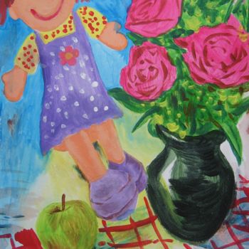 Dibujo titulada "Flowers#3" por Yulia Vyacheslavovna, Obra de arte original, Otro