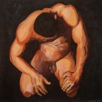 Peinture intitulée "Male  nude" par Kevin Kane, Œuvre d'art originale