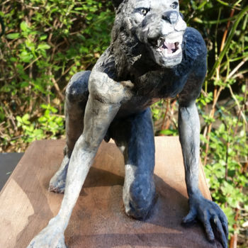Sculpture intitulée "L'animal" par Karine Krynicki, Œuvre d'art originale, Techniques mixtes