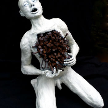 Sculpture intitulée "Le cri du peuple" par Karine Krynicki, Œuvre d'art originale, Papier
