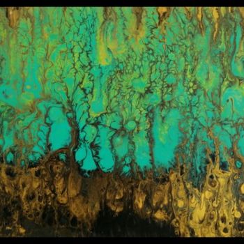 Pittura intitolato "forêt bleu" da Kalhan-Inspiration, Opera d'arte originale, Acrilico Montato su Telaio per barella in leg…