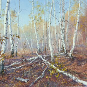 Painting titled "Белое и золотое." by Iurii Klapoukh, Original Artwork, Oil