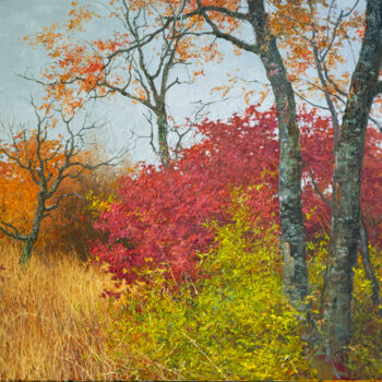 Pintura intitulada "Осенний багрянец." por Iurii Klapoukh, Obras de arte originais, Óleo