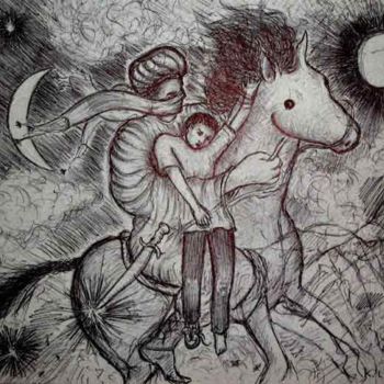 Zeichnungen mit dem Titel "Dreams of Mohamad" von Kevin Larmee, Original-Kunstwerk