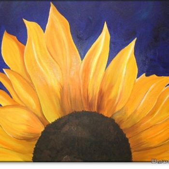 Malerei mit dem Titel "Sunflower ~ Oil pai…" von Klaudia Warwel, Original-Kunstwerk, Öl