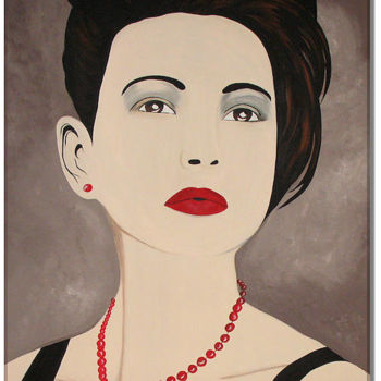 Malerei mit dem Titel "Scarlett - acrylic…" von Klaudia Warwel, Original-Kunstwerk, Öl